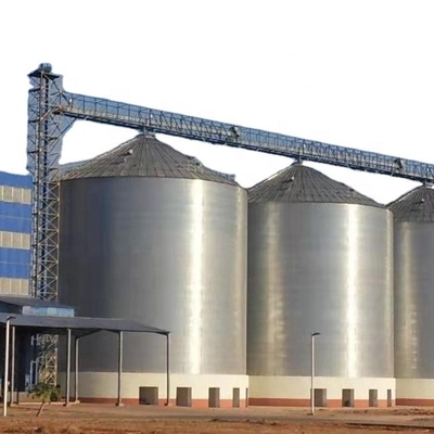 10,000 tons grain silo price flat bottom metal grain silos hot galvanized corrugated grain silo steel